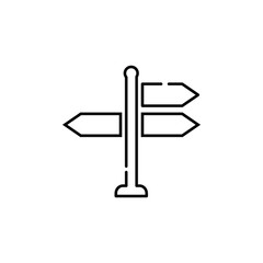 Signpost Icon Vector. Direction Sign Icon. Lineal or Linear art.