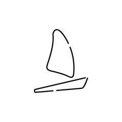 Sailing Boat Icon Vector. Sailboat Icon. Lineal or Linear art.