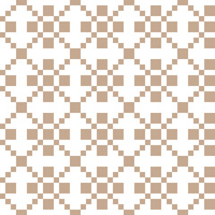 A repeating geometric pattern featuring alternating squares and oval shapes in a neutral color palette.
