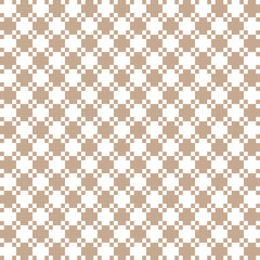 A repeating geometric pattern in brown and white, suitable for backgrounds or textiles.