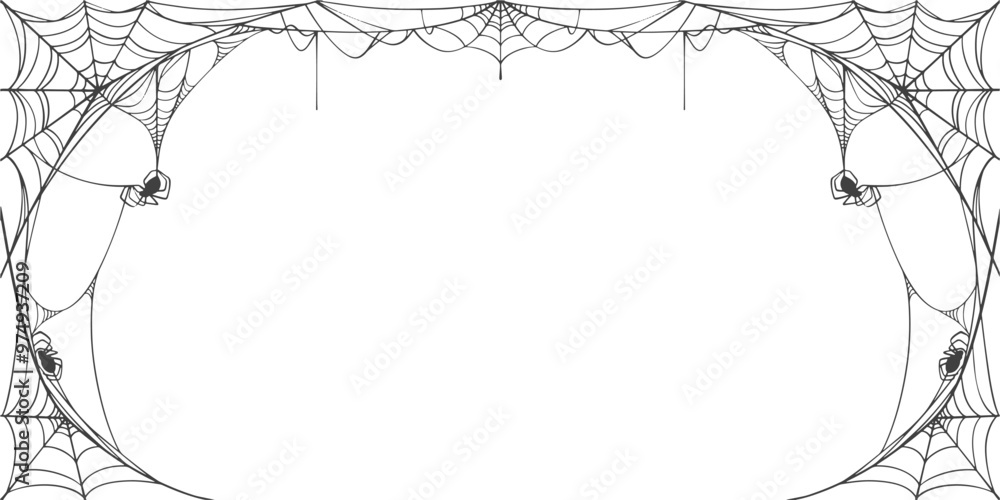 Canvas Prints spider web halloween frame, spider web vector eps