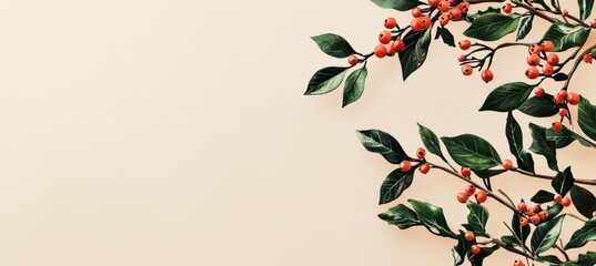 Festive Holiday Email Signature Design with Holly Leaves and Berries for Christmas Communication