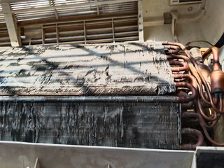 Aluminum fins of indoor unit or evaporator for air conditioner.