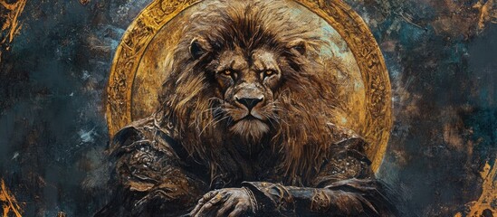 A portrayal of strength and authority Mixed media artwork