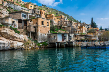 The Sunken Savasan Village view in Sanliurfa Province of Turkey