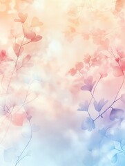 Fototapeta premium A soft and dreamy background featuring delicate flowers in pastel colors, ideal for creative projects and design inspiration.