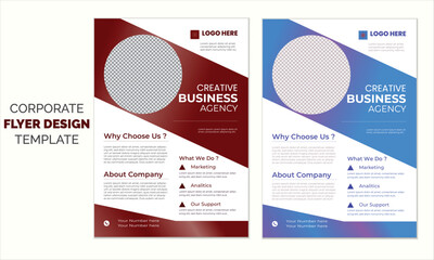 Creative modern minimal Flyer template design with multiple color variation 