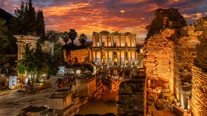 The Ephesus Ancient City night view in Turkey © nejdetduzen