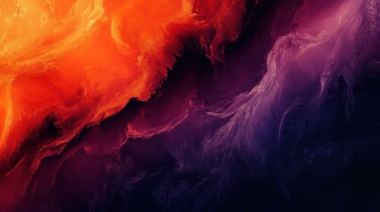 Dynamic abstract image of reds, oranges, and purples blending into a dark, dramatic setting