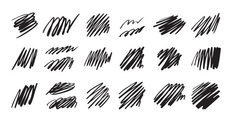 Scribble with a black pen. Test line Grunge hand drawn doodles 