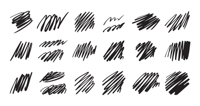 Scribble with a black pen. Test line Grunge hand drawn doodles 