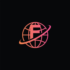 Vector Globe And Financial Symbol With Letter F