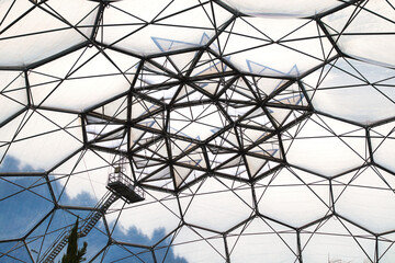 Intricate Geometric Dome Structure at Eden Project in Cornwall, UK