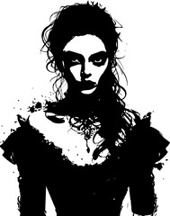 Fototapeta premium Gothic Fairy Coloring Pages Adult & Kids , Grayscale, light grayscale, Instant Download, Printable