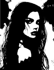 Gothic Fairy Coloring Pages Adult & Kids , Grayscale, light grayscale, Instant Download, Printable