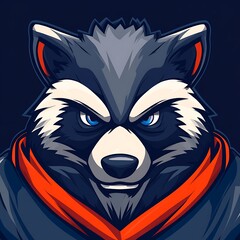 Angry Raccoon Mascot Illustration, Gaming, E sports, and Team Logo