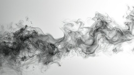 Fototapeta premium White Smoke Curve Wave Isolated on White Background - Abstract Smoke Flow for Design and Art Projects