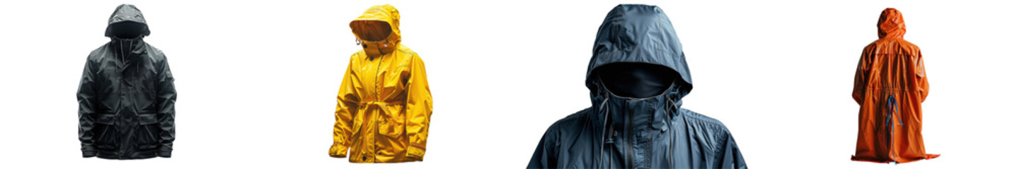 Fototapeta premium A travel raincoat isolated on a white background.