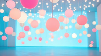 A room filled with glowing orbs of light, each orb a different color and intensity, creating a mesmerizing atmosphere.