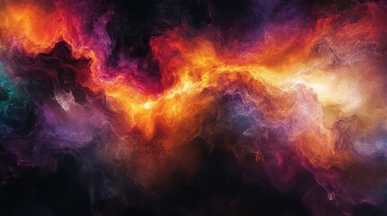 Obraz premium High-resolution abstract image of colorful reds, oranges, and purples blending into a dark canvas