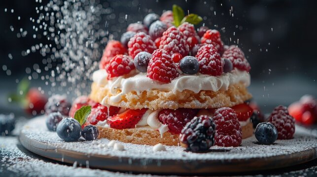 Seasonal Fruit-Topped Cream Cake Delight