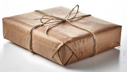 Delivery Parcel Wrapped in Brown Paper