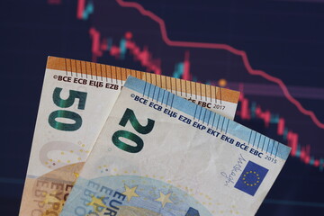 financial concept with banknotes. stock market