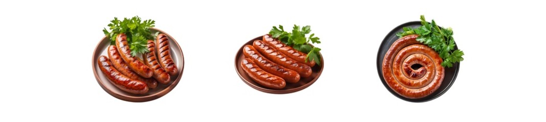 Barbecue sausage with fresh parsley