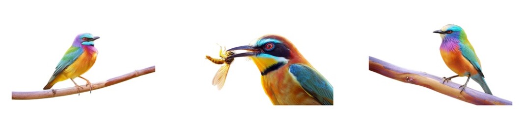 Obraz premium Bright bird on thin tree branch