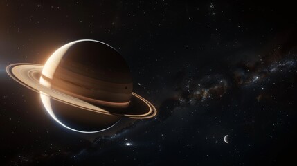 Majestic Saturn Captured by Telescope in the Depths of Space