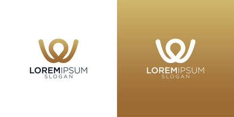 a collection of initials w logo design vector illustrations suitable for technology and business companies	