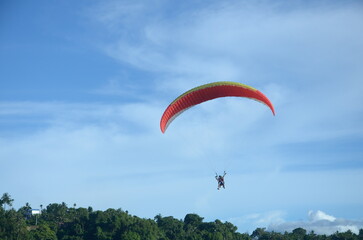 Paragliding fly on the sky