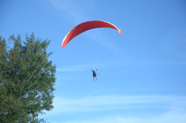 Paragliding fly on the sky