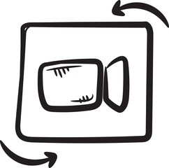 Hand-drawn camera and video recorder icons