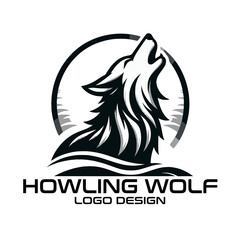 Howling Wolf Vector Logo Design