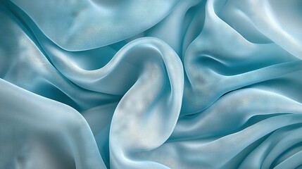 Obraz premium blue fabric featuring waves at both the top and bottom