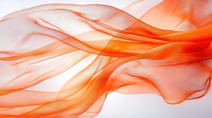   A close-up of a white and orange object with a long, flowing, orange and yellow design on it