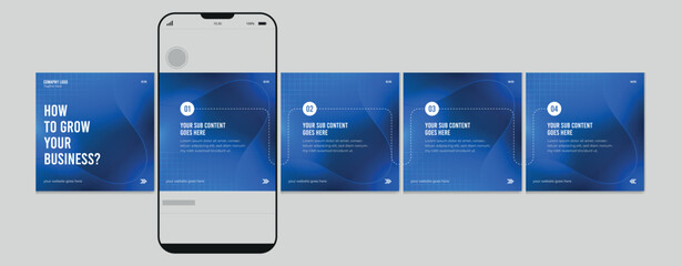 Set of Linkedin Carousel Post, editable social media Instagram carousel post, modern and creative business carousel post template, eps 10.