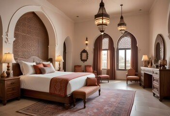 a bedroom with a bed and a window with a view of the outside.