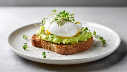 Avocado Toast with Poached Egg and Microgreens