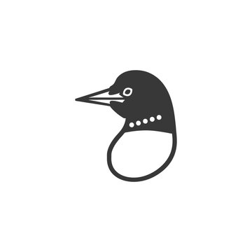 recommend clip art: Black and white silhouette of a loons head