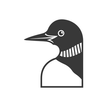 recommend clip art: Black and White Silhouette of a Loons Head and Neck