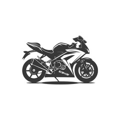 Obraz premium Black and White Silhouette of a Sport Motorcycle