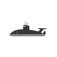 Obraz premium Black and White Silhouette of a Submarine
