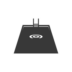 Obraz premium Black and White Silhouette of a Swimming Pool with a Ladder