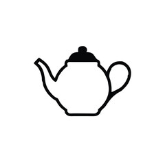 Obraz premium a Teapot line icon, vector silhouette illustration, isolated white background, 