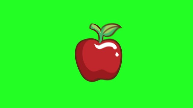 Apple green screen animation, short animation, motion graphics, learning materials for children