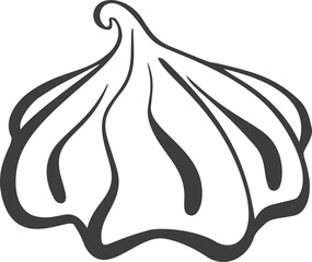 Obraz premium Meringue icon. Whipped cream for cake and pie desserts. Outline illustration of swirl desert and mousse foam.