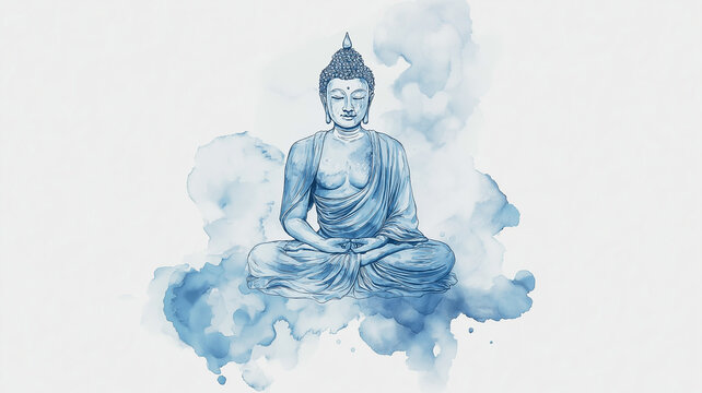 recommend clip art:  Watercolor illustration of Gautam Buddha