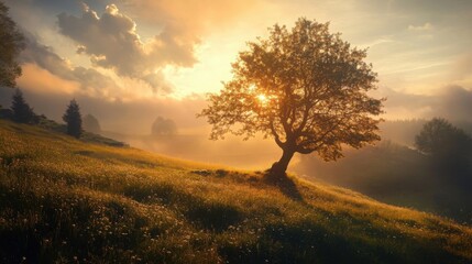 Fototapeta premium sunset in the mountains